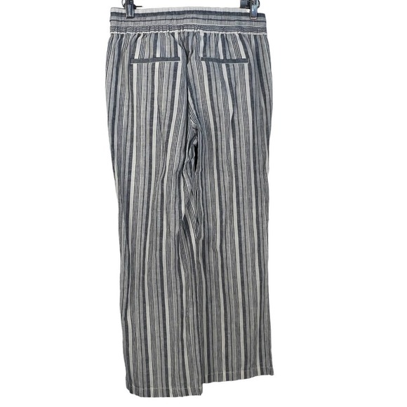 Zac & RACHEL STRIPED SMOCKED DRAWSTRING WAIST WIDE LEG PANT BLUE MULTI MEDIUM - Picture 7 of 13